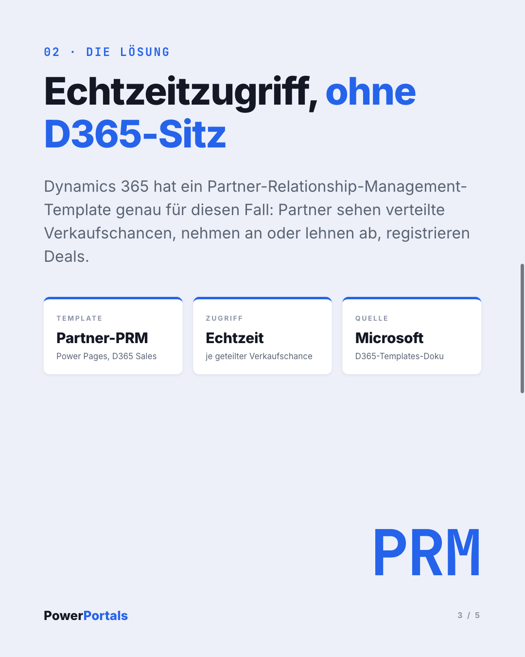 Echtzeitzugriff, ohne D365-Sitz: das Partner-Relationship-Management-Template.