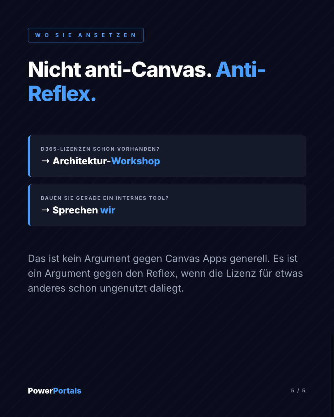 Nicht anti-Canvas. Anti-Reflex.