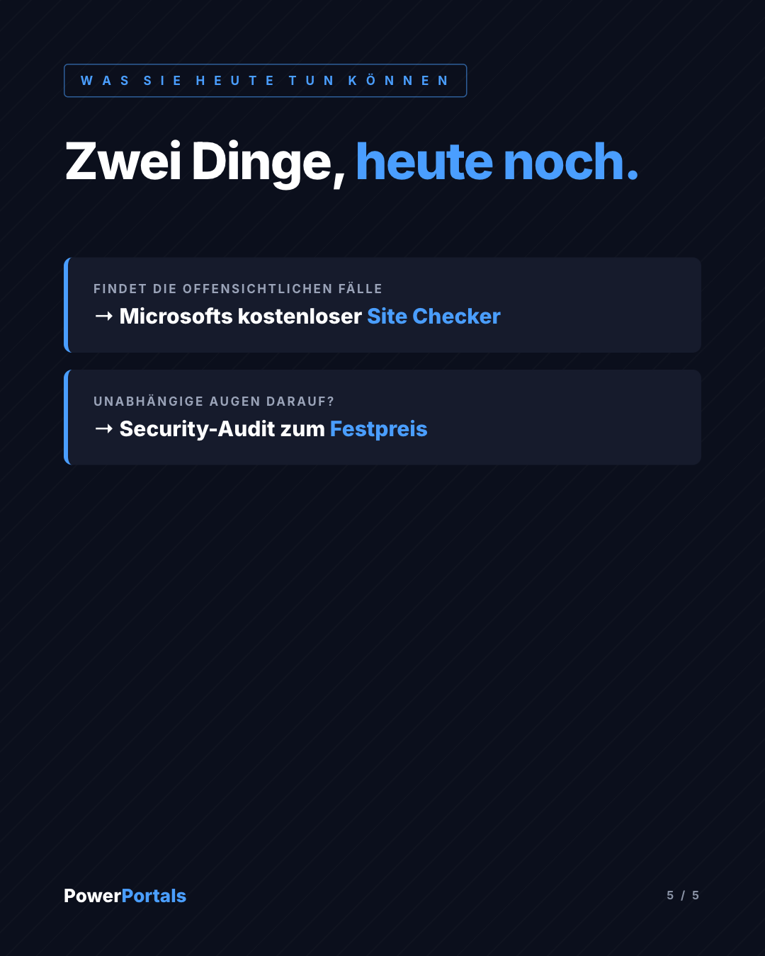 Zwei Dinge, heute noch.