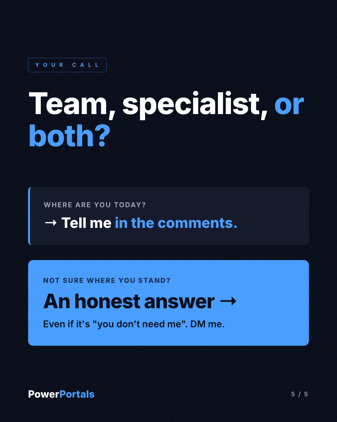 Team, specialist, or both?