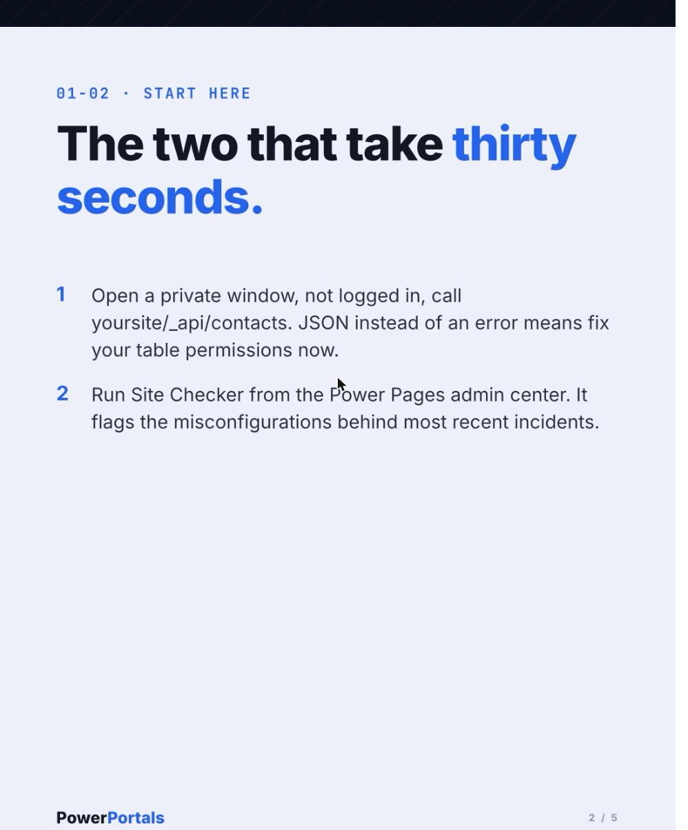 The two that take thirty seconds.