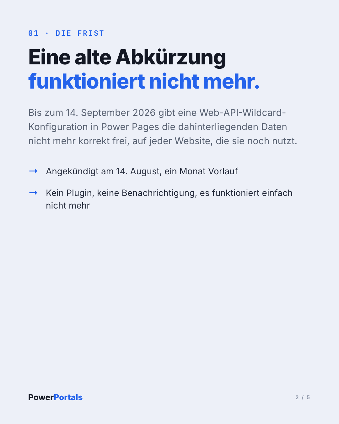 Eine alte Abkürzung funktioniert nicht mehr.