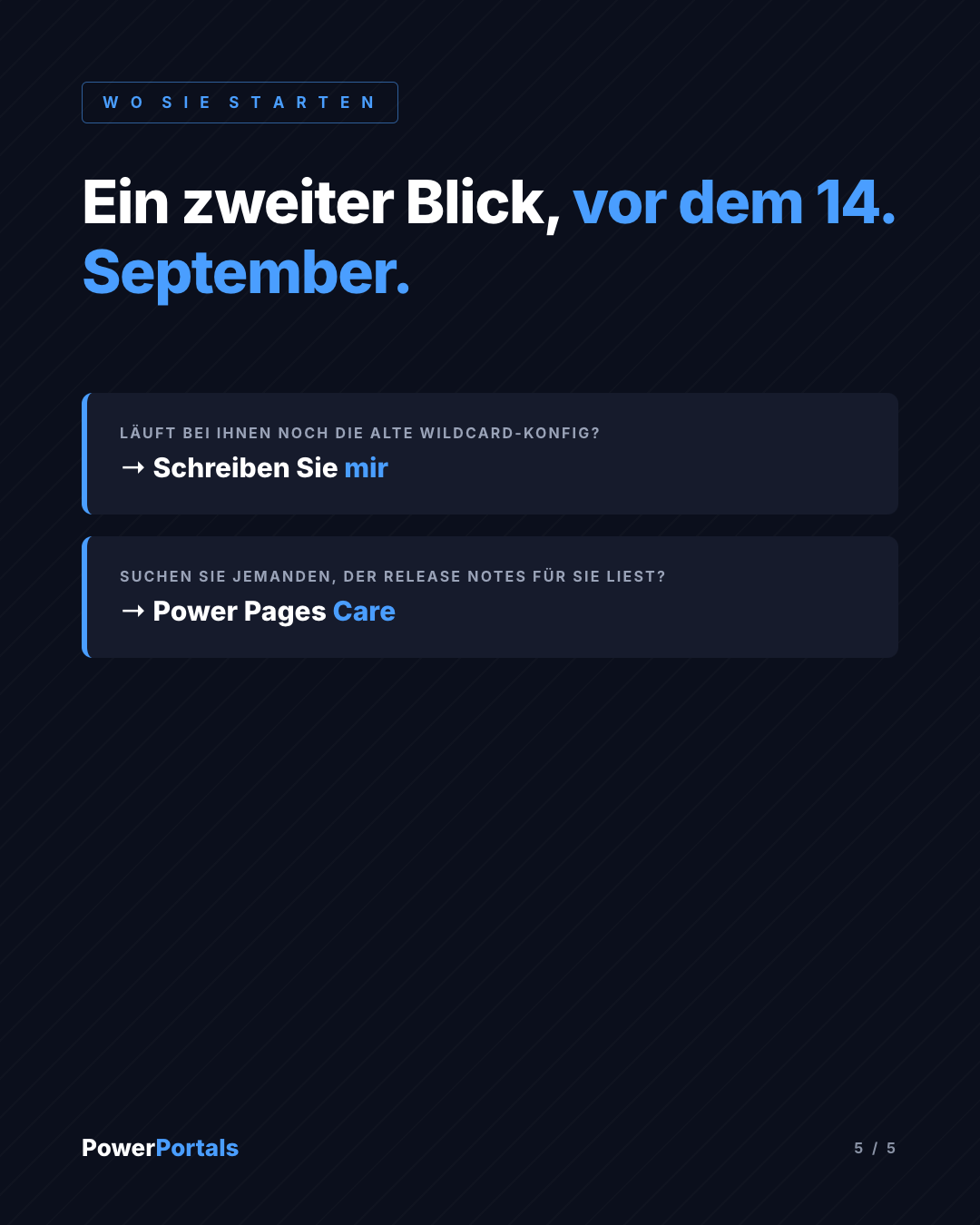 Ein zweiter Blick, vor dem 14. September.