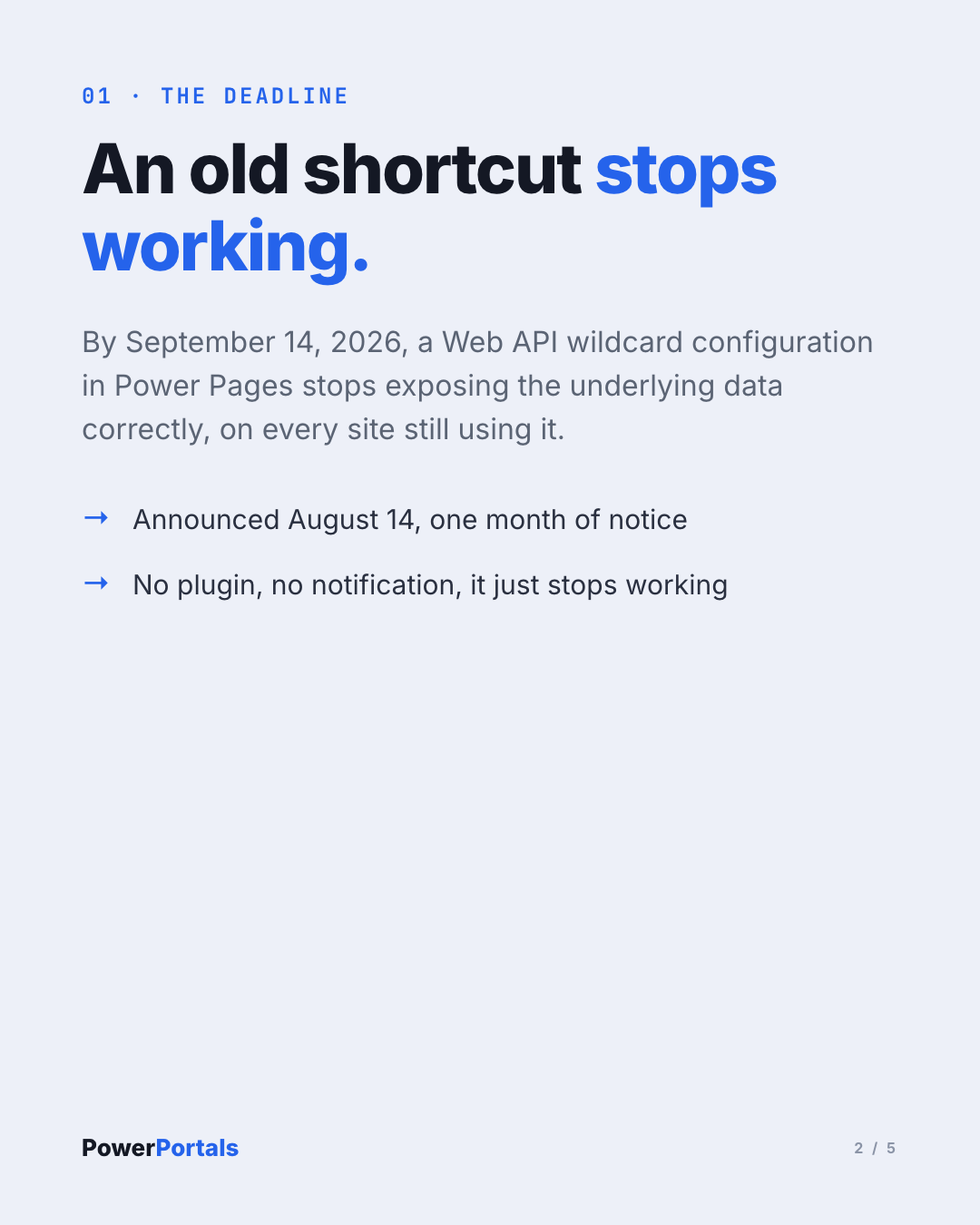 An old shortcut stops working.