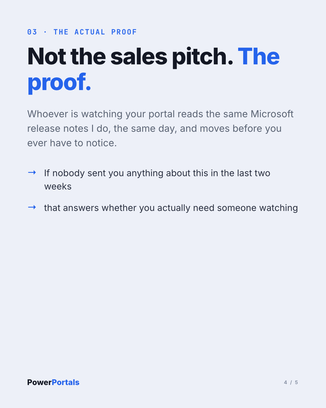 Not the sales pitch. The proof.