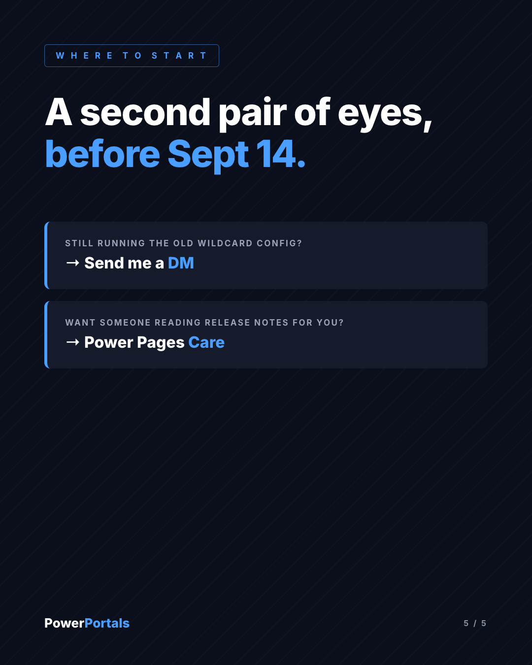 A second pair of eyes, before Sept 14.